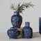 Hello Honey® Navy Terra Cotta Vase Set with Crackle Glaze